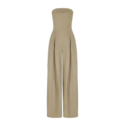 Harriet | Women's Strapless Wide Leg Jumpsuit