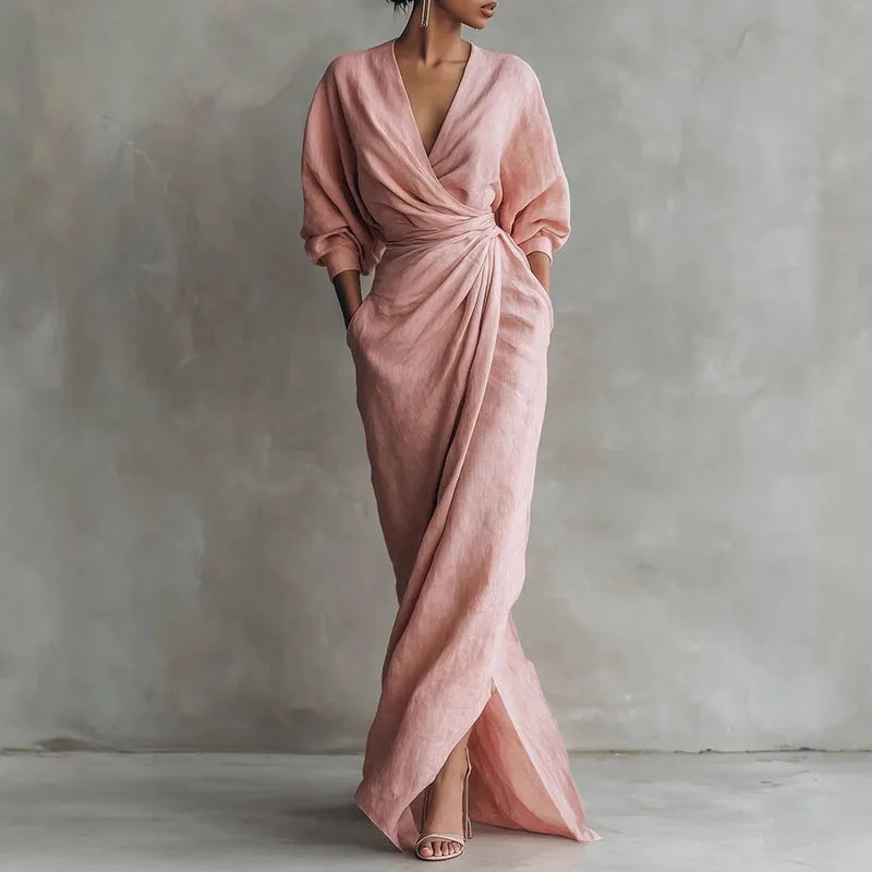 Marlowe | Women's Linen Wrap Maxi Dress