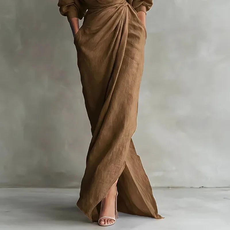 Marlowe | Women's Linen Wrap Maxi Dress
