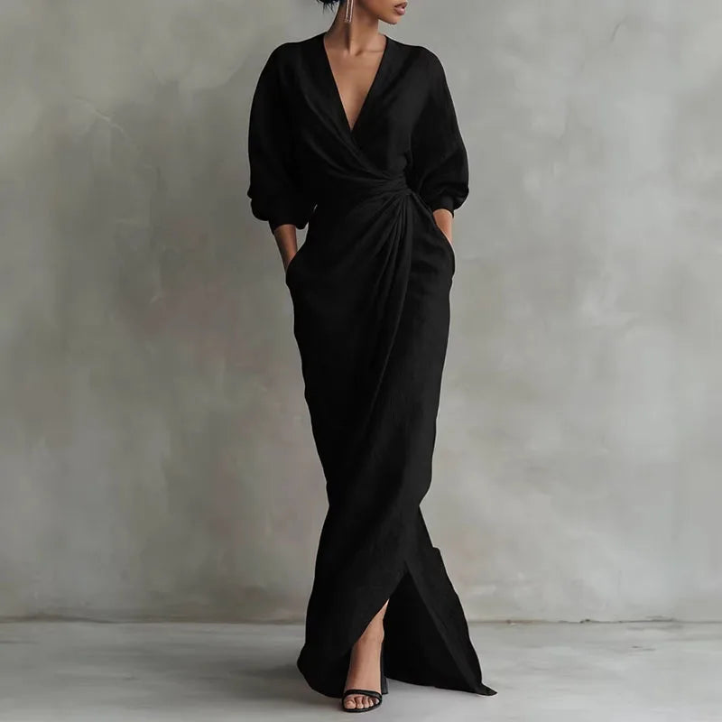 Marlowe | Women's Linen Wrap Maxi Dress