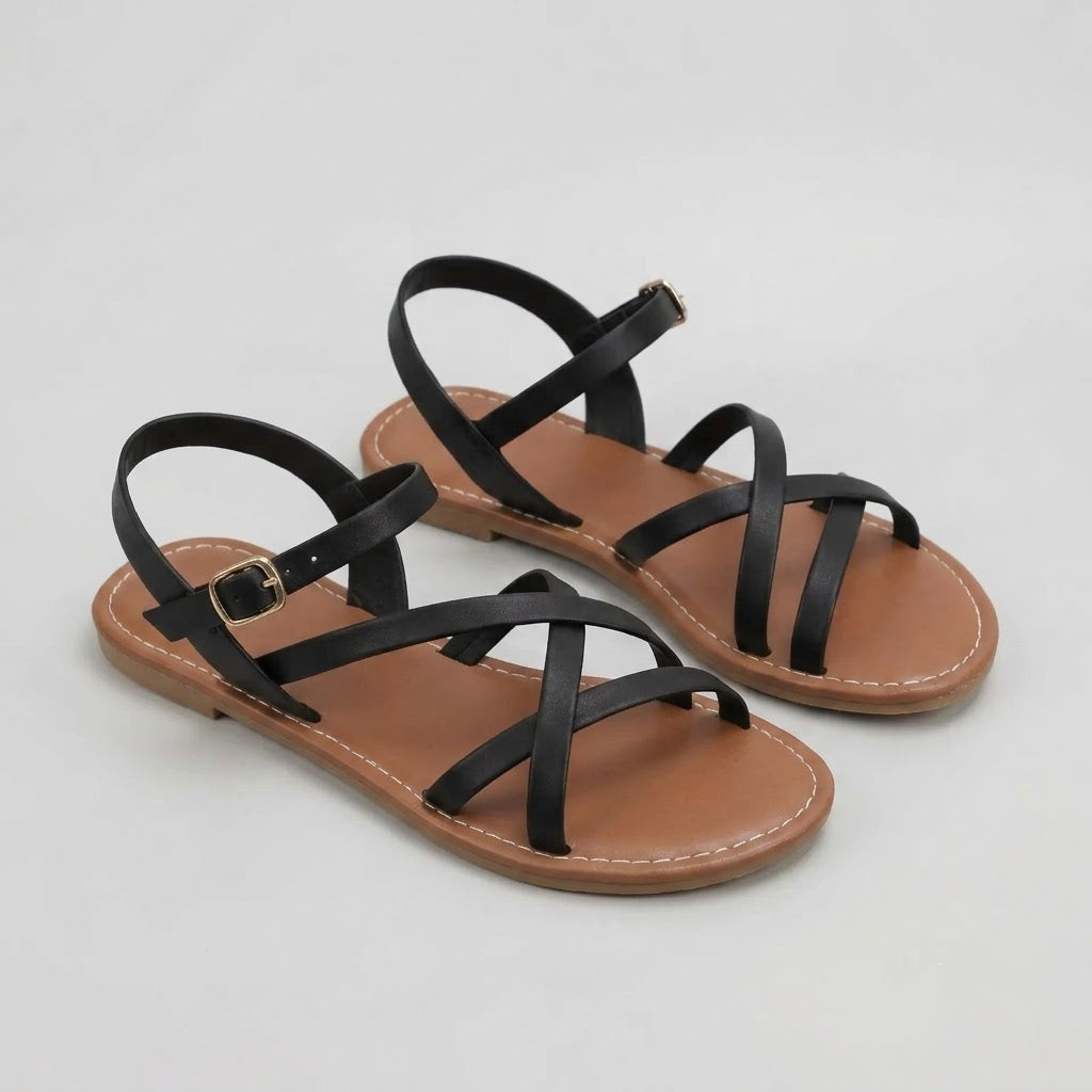 Mia | Women's Crisscross Flat Sandals