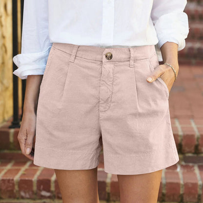 Pippa | Women's Pleated Linen Shorts