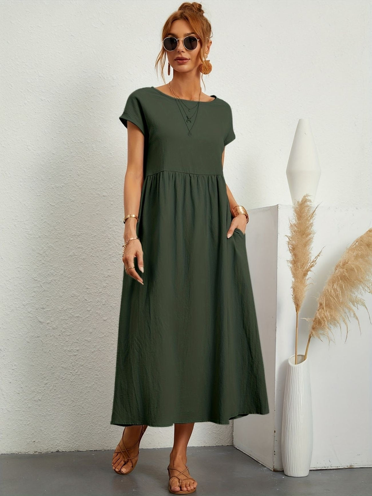 Tamsin | Women's Short Sleeve Midi Dress
