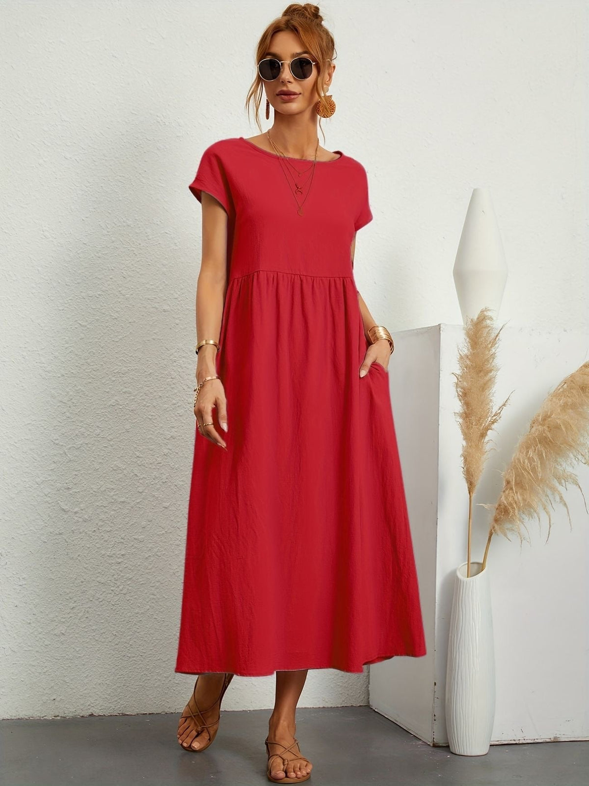 Tamsin | Women's Short Sleeve Midi Dress