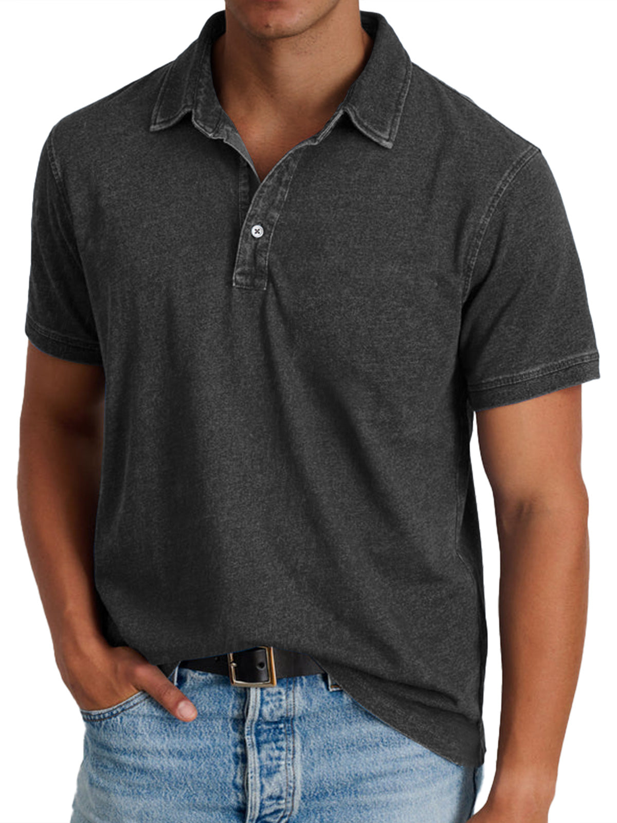 Weston | Men's Washed Short Sleeve Polo Shirt
