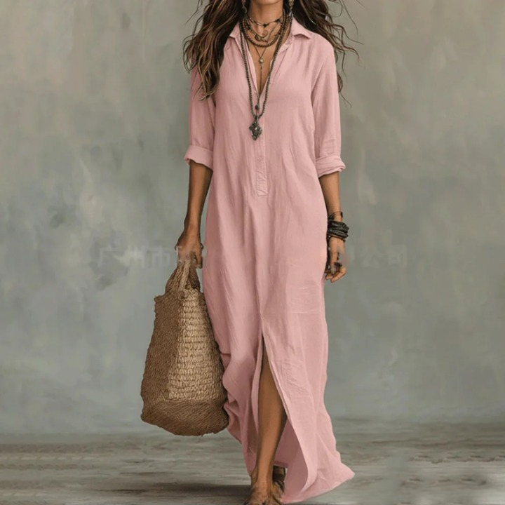 Willow | Women's Linen Maxi Shirt Dress