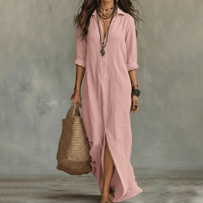 Willow | Women's Linen Maxi Shirt Dress