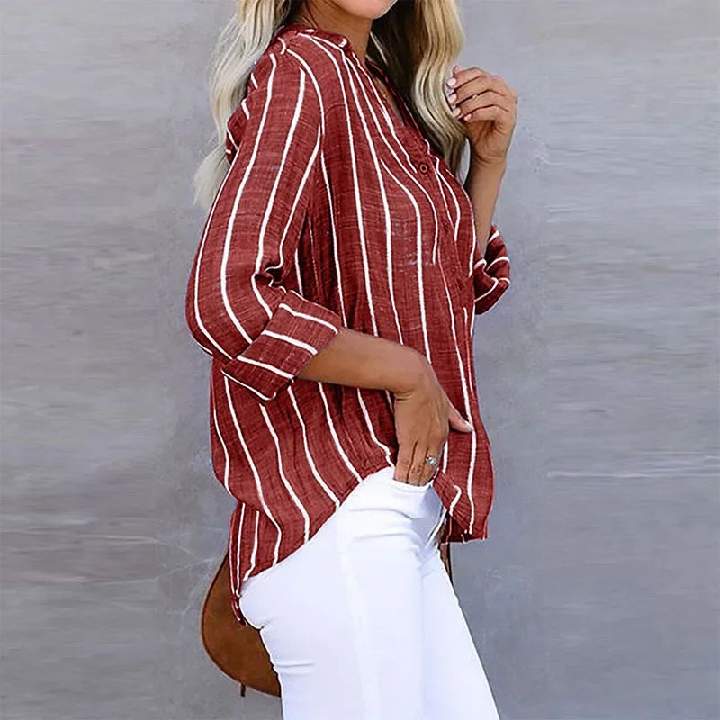 Wren | Women's Striped V-Neck Blouse