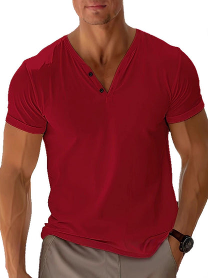 Zac | Men's Button V-Neck T Shirt