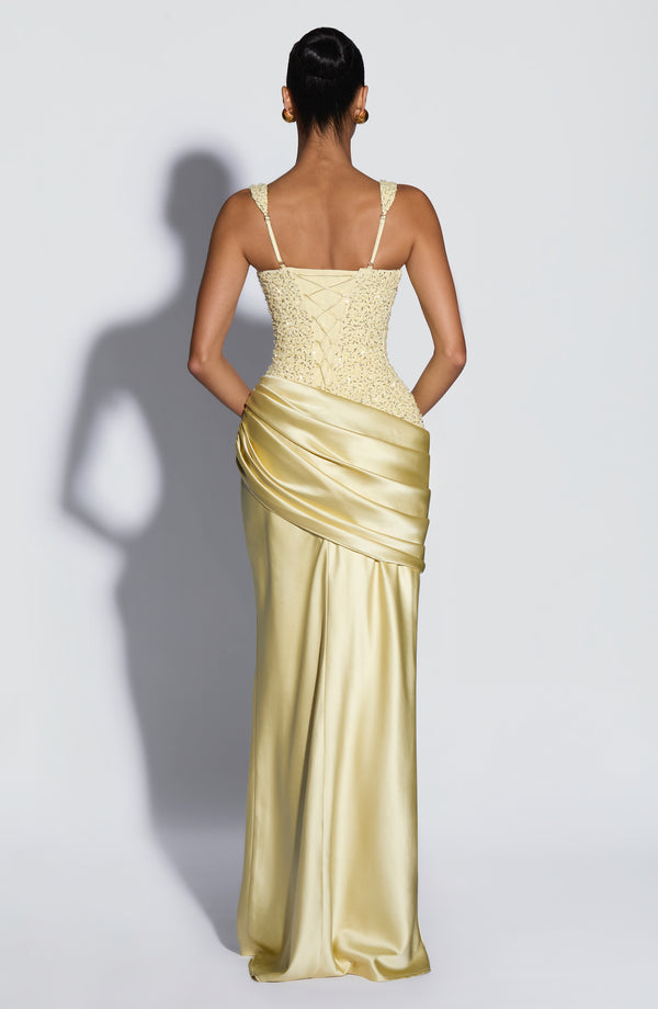 Zara | Women's Embellished Satin Maxi Dress